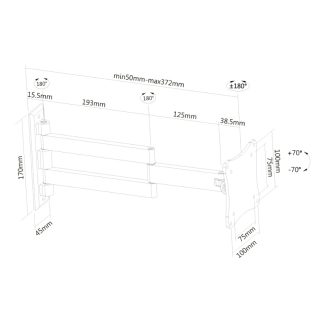 Neomounts Flat Screen Wall Mount (3 pivots & tiltable)