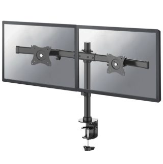 Neomounts Flat Screen Desk Mount (clamp/grommet) for 2 Monitor Screens - Crossbar