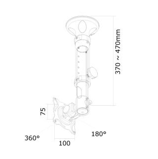 Neomounts Flat Screen Ceiling Mount (Height: 37-47 cm)