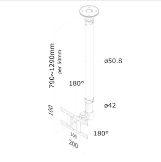 Neomounts Flat Screen Ceiling Mount (Height: 79-129 cm)