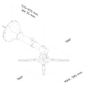 Neomounts Projector Wall Mount (дължина: 37-47 см = ултра къс проекционен обхват), сребрист