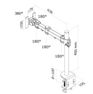Neomounts Flat Screen Desk Mount (clamp)