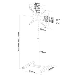 Neomounts Flat Screen Floor Stand (височина: 75-124 см)