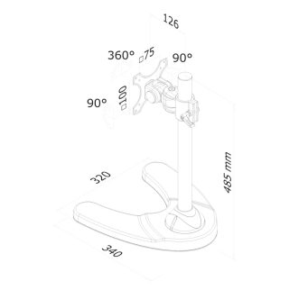 Neomounts Flat Screen Desk Mount (стойка/скоба за бюро)