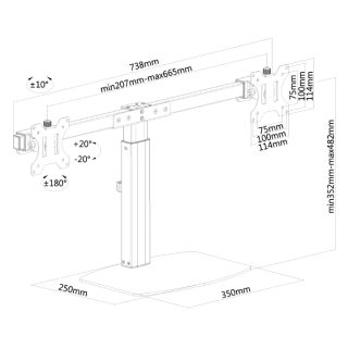 Neomounts Flat Screen Desk Mount (stand) за 2 монитора