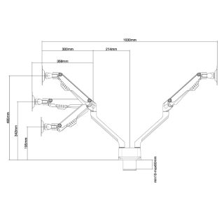 Neomounts Flat Screen Desk Mount (clamp/grommet) за 2 монитора