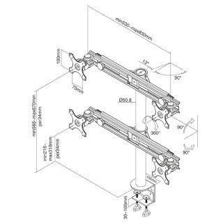 Neomounts Flat Screen Desk Mount (clamp) за 4 монитора