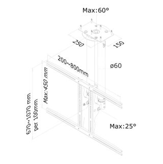Neomounts Flat Screen Ceiling Mount (Height: 64-104 cm)