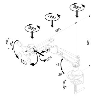Neomounts Flat Screen Desk Mount (clamp)