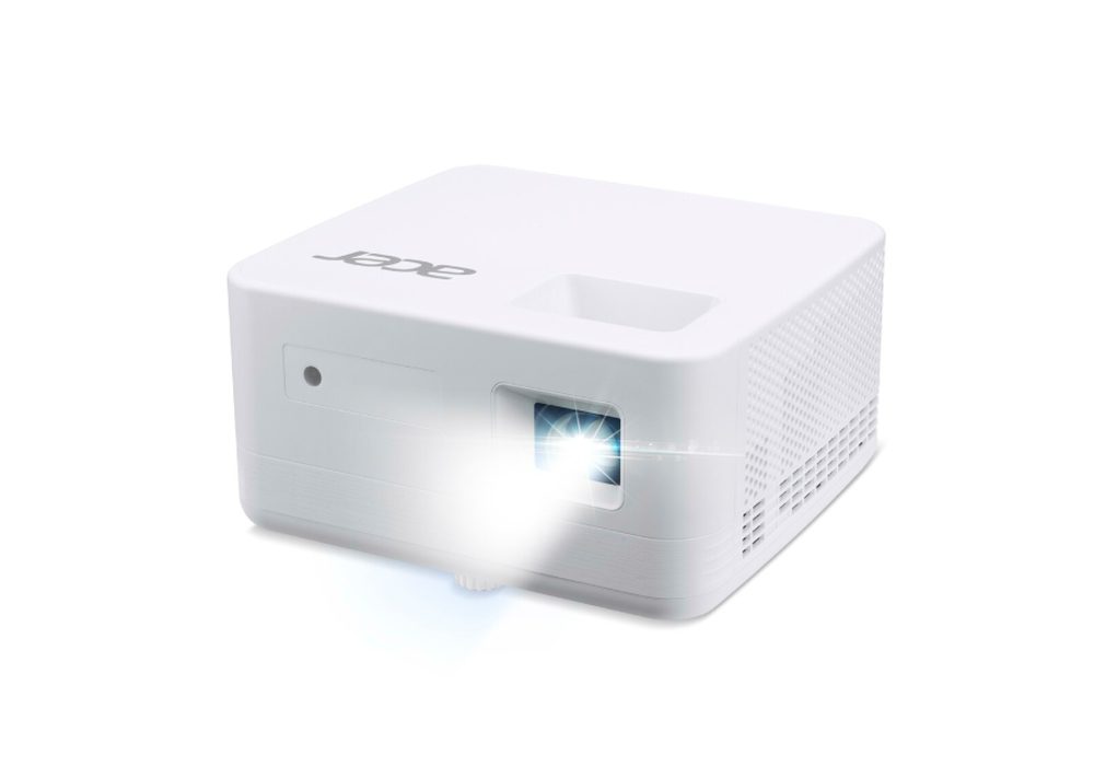 Acer Projector PD1500, DLP Portable, FHD (1920x1080), 1500 ANSI лумена, 5000:1, 1.1x, LED светлинен източник, 360° проекция, HDMI 1.4, DC Out (5V/2.0A), USB (Type A), Audio in/out, високоговорител 5W, чанта, 2.3 kg, 3Y, бял