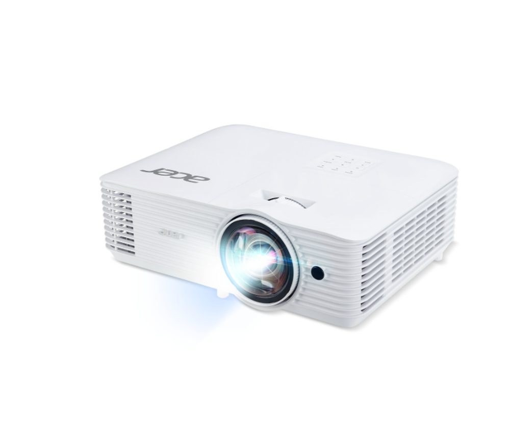 Acer Projector S1387, DLP, Short Throw, WXGA (1280x800), 4000 ANSI лумена, 20 000:1, 1x, 3D Ready, HDMI 2x1.4, DC Out (5V/1A, USB-A), RS232, говорител 16W, Bluelight Shield, 3.1 kg, 3Y, бял