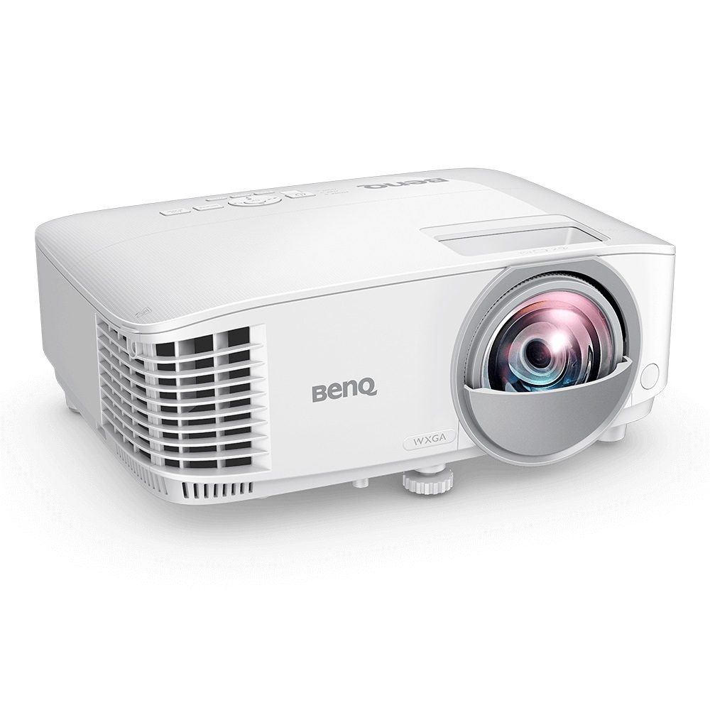 Мултимедиен проектор BenQ MW809STH, DLP, WXGA (1280x800), Short-throw (87"@0.91m), 20,000:1, 3600 AL, 10W Speaker, HDMI 1.4a, USB A 5V/1.5A, Audio in x2, Audio out, до 15,000 часа живот на лампата, Опционален интерактивен комплект(PW02/PT12), 2.8kg, Бял