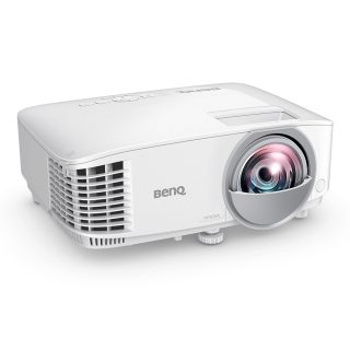 Мултимедиен проектор BenQ MW809STH, DLP, WXGA (1280x800), Short-throw (87"@0.91m), 20,000:1, 3600 AL, 10W Speaker, HDMI 1.4a, USB A 5V/1.5A, Audio in x2, Audio out, до 15,000 часа живот на лампата, Опционален интерактивен комплект(PW02/PT12), 2.8kg, Бял
