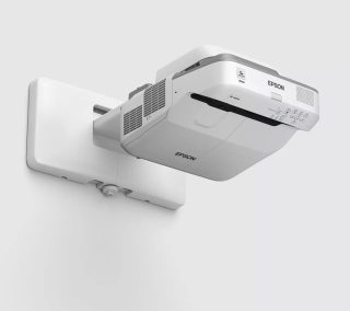 Epson EB-685W мултимедиен проектор, 3LCD, ултракъс фокус, WXGA (1280 x 800), 16:10, 3500 лумена, 14000:1, HDMI (3x), Ethernet, Wireless LAN (опция), VGA, 5.7 kg, стенен монтажен кронщайн, 36 месеца
