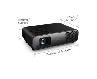 Мултимедиен проектор BenQ W4100i Home Cinema, 4K UHD (3840x2160), 3200 ANSI лумена, 1.3x, 1.15~1.50 Throw Ratio, Vertical Keystone, AI Cinema, CinematicColor, Bluetooth 5.0, HDMIx3, USBx2, RS232, 5W високоговорител, Dolby Atmos, Android, WiFi, 6.1kg, черен