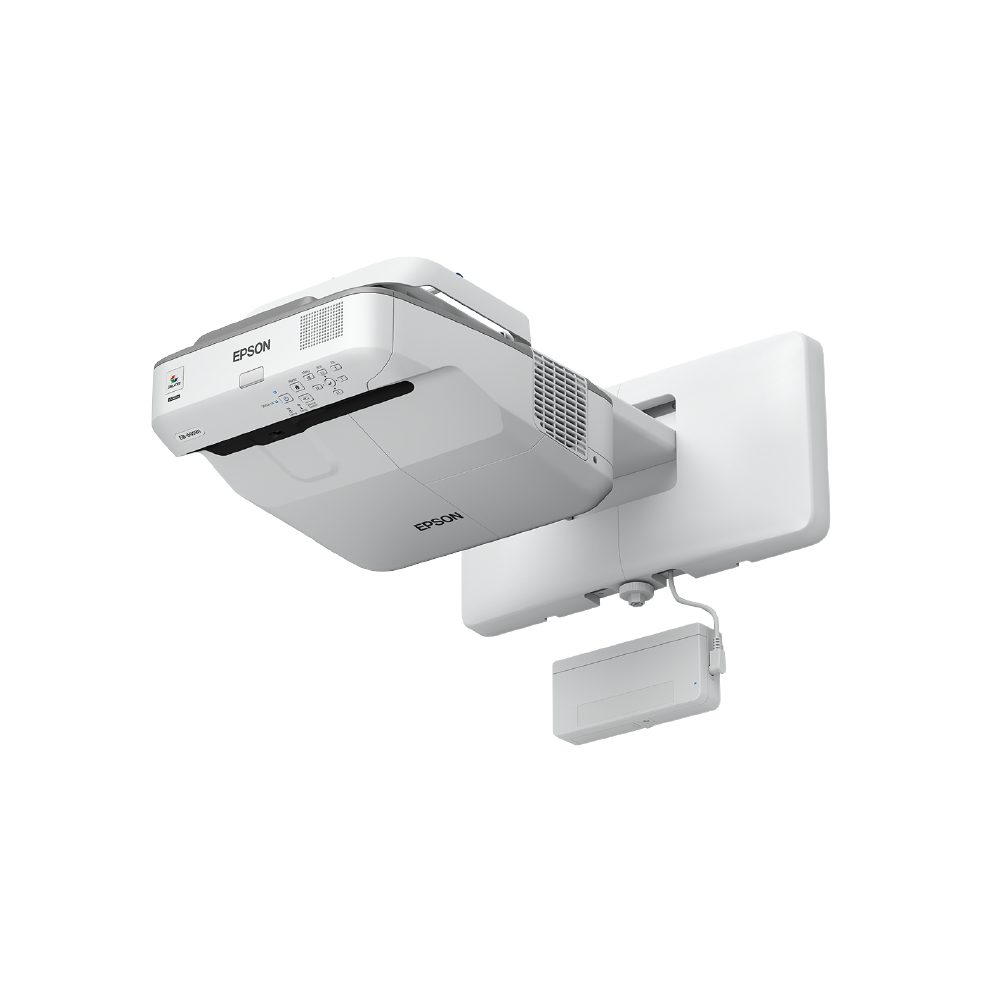 Epson EB-695Wi мултимедиен проектор, 3LCD, ултракъс фокус, WXGA (1280 x 800), 16:10, 3500 лумена, 14000:1, Ethernet, Wireless LAN (опция), VGA, HDMI (3x), 5.9 кг, Finger touch unit, Интерактивни писалки, Стенен монтажен кронщайн, 36 месеца