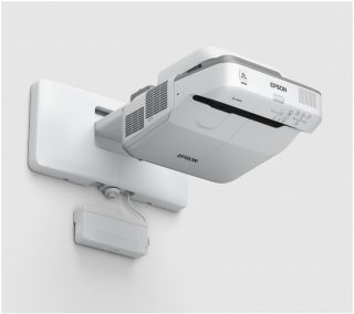 Epson EB-695Wi мултимедиен проектор, 3LCD, ултракъс фокус, WXGA (1280 x 800), 16:10, 3500 лумена, 14000:1, Ethernet, Wireless LAN (опция), VGA, HDMI (3x), 5.9 кг, Finger touch unit, Интерактивни писалки, Стенен монтажен кронщайн, 36 месеца