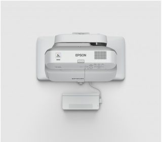 Epson EB-695Wi мултимедиен проектор, 3LCD, ултракъс фокус, WXGA (1280 x 800), 16:10, 3500 лумена, 14000:1, Ethernet, Wireless LAN (опция), VGA, HDMI (3x), 5.9 кг, Finger touch unit, Интерактивни писалки, Стенен монтажен кронщайн, 36 месеца