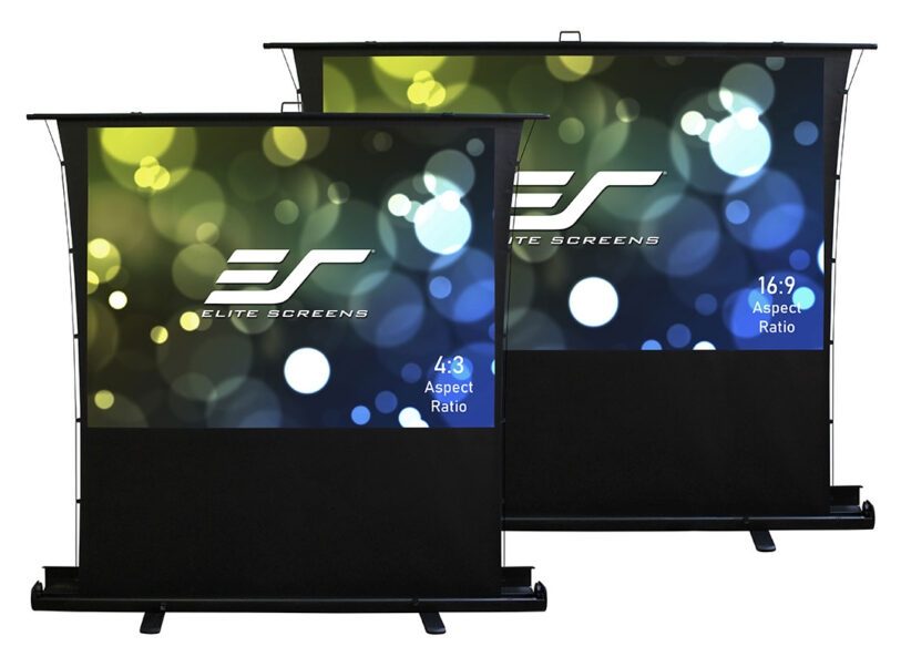 Elite Screen FT80XWH, 80" (16:9), подов екран Pull Up, 177.8 x 100.1 cm, MaxWhite, черен
