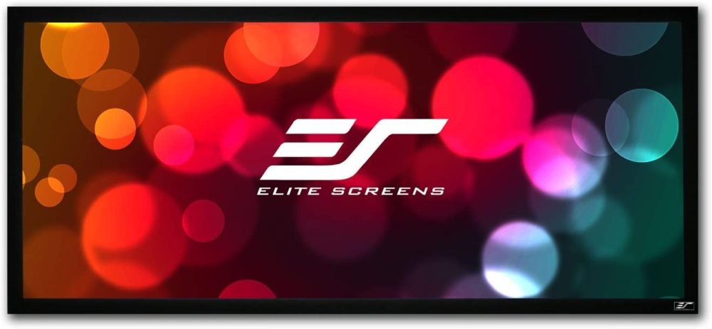 Екран Elite Screen R166WH1-Wide, 166" (2.35:1), ЧЕРНА РАМКА, 388 x 165.1 cm, CineWhite