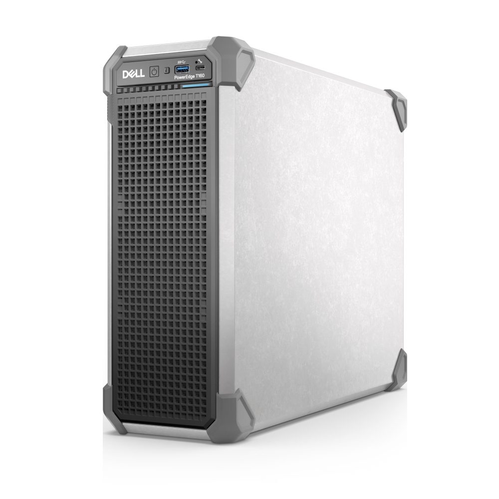 Сървър Dell PowerEdge T160, Xeon 6315P, 3x 3.5" Chassis and 2x2.5" Cabled, Intel Xeon 6 Performance 6315P 2.8G, 4C/4T, 16GB UDIMM 5600MT/s ECC, 2TB 7.2K RPM SATA Hard Drive, Single 300W Cabled PSU, No Controller Software RAID S160, iDRAC9 Ent.16G, 3Y Basic NBD
