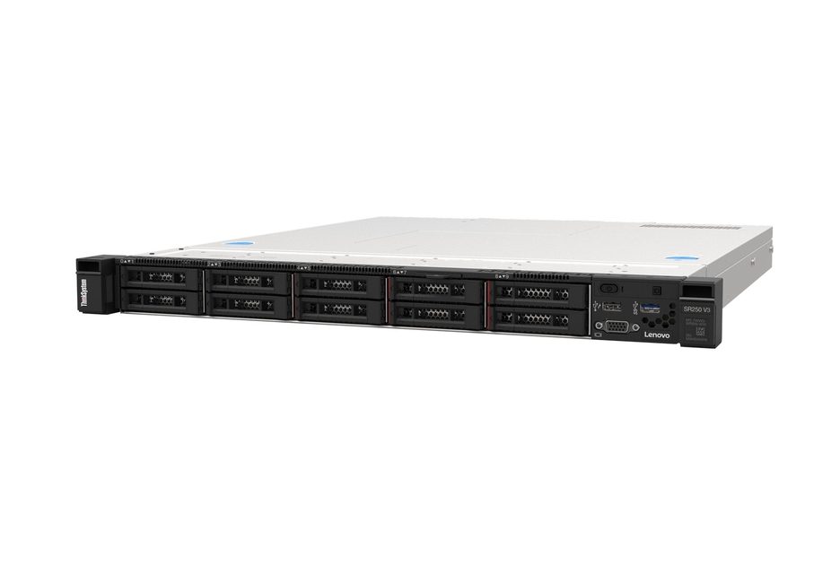 Сървър Lenovo ThinkSystem SR250 V3, 1xIntel Xeon 6353P 8C 2.7GHz 65W, 1x32GB 2Rx8, ThinkSystem RAID 545-8i PCIe Gen4 12Gb Adapter, 1x800W, 2.5" Chassis Base (Standard)