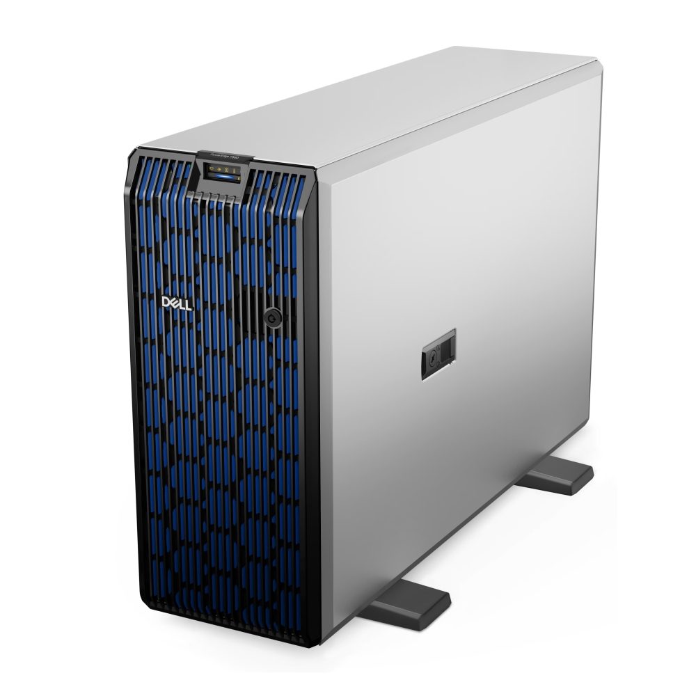 Сървър Dell PowerEdge T560, Intel Xeon Silver 4510 2.4G, 12C/24T, 30M, 150W, 8x 3.5" Chassis SAS/SATA Hot-Plug, PERC H755, 2x 4TB HDD SAS 12Gbps 7.2K, 32GB RDIMM 6400MT/s, Dual 1100W, No Riser, Broadcom 5720 Quad Port 1GbE BASE-T, DRAC9 Ent., 3Y Basic NBD