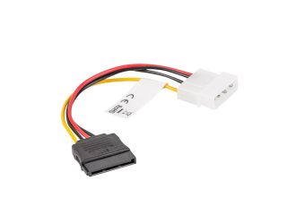 Адаптер, Lanberg molex (m) -> SATA (f), кабел 15cm