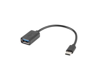 Lanberg адаптер USB-C(m) 2.0 -> USB-A(f) кабел 15cm OTG, черен