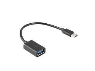 Lanberg адаптер USB-C(m) 2.0 -> USB-A(f) кабел 15cm OTG, черен