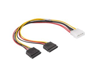 Адаптер, Lanberg molex (m) 4 pin -> 2x SATA (f) 15 pin, кабел 30cm