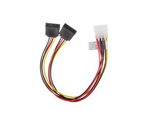 Адаптер, Lanberg molex (m) 4 pin -> 2x SATA (f) 15 pin, кабел 30cm