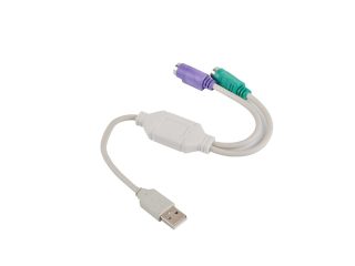 Lanberg адаптер USB -> PS/2 x2, бял (AD-0025-W)