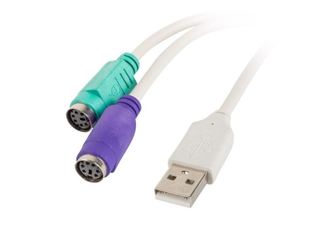 Lanberg адаптер USB -> PS/2 x2, бял (AD-0025-W)