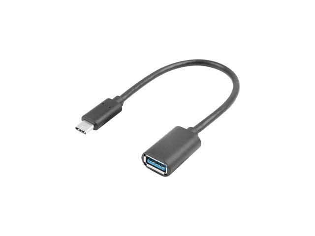 Lanberg адаптер кабел USB-C(M) 3.1 -> USB-A(F) OTG 15 см черен
