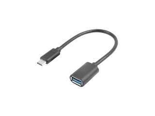 Lanberg адаптер кабел USB-C(M) 3.1 -> USB-A(F) OTG 15 см черен