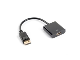 Адаптер Lanberg DisplayPort (M) -> HDMI (F), 10cm кабел
