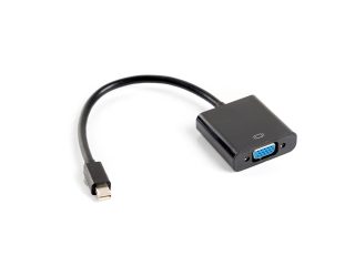 Адаптер Lanberg display port mini (m) -> VGA (f), 20cm кабел, черен
