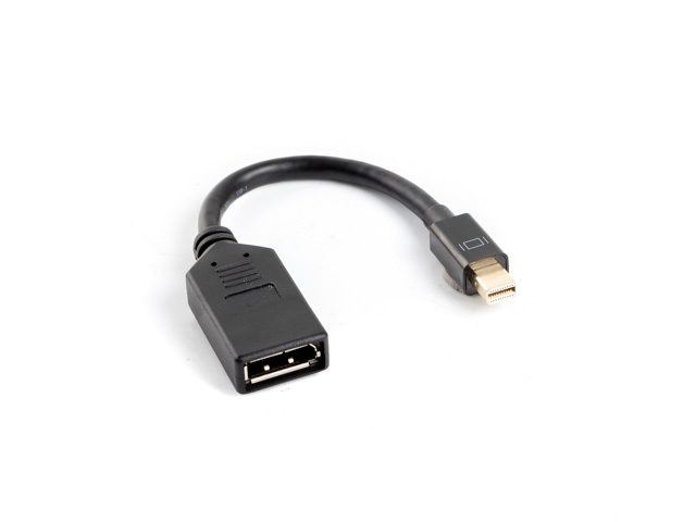 Lanberg адаптер display port mini (m) -> display port (f), 10cm кабел, черен