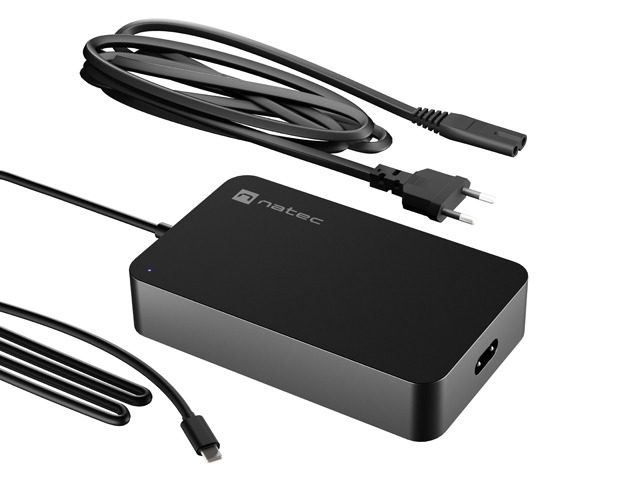 Natec Grayling зарядно за лаптоп, 90W, USB-C за лаптопи, таблети, телефони