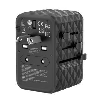 Verbatim UTA-05 GaN III универсален пътен адаптер с 2 x USB-C PD 65W & QC 4+ / 2 x USB-A