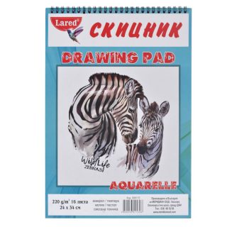 Скицник АКВАРЕЛ 24*34см А4 +ЛАРЕД 220гр 16л. !!!