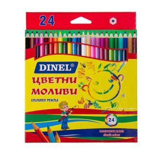 Цветни моливи ДИНЕЛ 24 цвята ДЪЛГИ