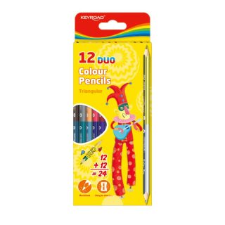 Цветни моливи КЕЙРОУД KR971281 ДУО 12/24 цвята