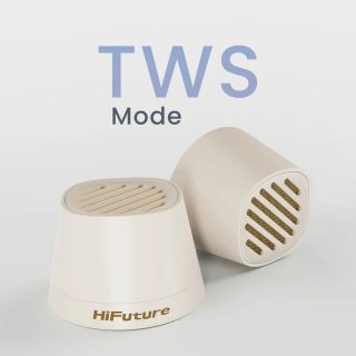 HiFuture Mega S Latte, Bluetooth 5.4, MagSafe, 5W Output, Built-in MIC support Handsfree, Pair to Play (TWS Mode), Up to 10 Hours Playtime, Wireless Charge (7.5W-15W), Phone Holder