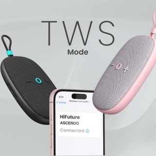 HiFuture ASCENDO Pink, Bluetooth 5.3, IPX7 водоустойчив, 20W изход, Pair to Play (TWS режим), до 15 часа възпроизвеждане, вграден 2-в-1 усилвател