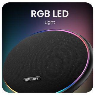 HiFuture ORBIT Black, 80W изходна мощност (макс.), вграден мощен DSP с DynaBoost технология, свързване в стерео система (TWS режим), Wireless 5.4, Orbit осветление, алуминиева елегантност, до 8 часа възпроизвеждане, поддръжка на външен медиен плейър, връзка: USB