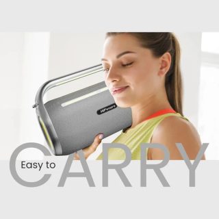 HiFuture MusicBox100 Silver, 20W изход, караоке, два безжични микрофона, батерия 4000mAh (поддържа power bank), RGB осветление, Pair to Play (TWS режим), Bluetooth 5.3