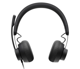 Logitech Zone Wired USB Headset, UC, Noise-cancelling Microphone, Flexible Mic, Passive Noise Isolation, Inline controls, USB-C & USB-A, Graphite