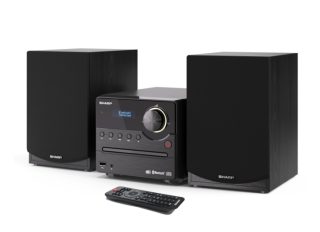 Sharp Audio Systems XL-B517D(BK) HI-FI микро система, 45W обща максимална изходна мощност, DAB+ и FM тунер с RDS, Bluetooth v5.0, CD плейър, USB възпроизвеждане, 3.5mm Aux-in / line-in, жак за слушалки, дървен говорител, черен